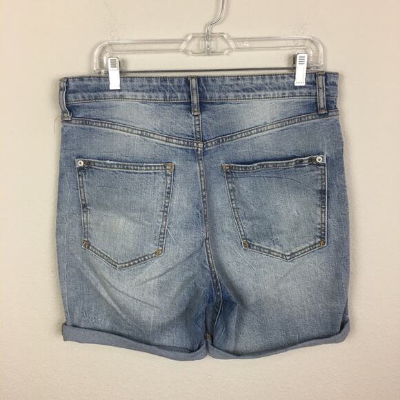 Pilcro & the Letterpress Blue High rise  Distressed Denim Shorts 28 - Picture 7 of 8